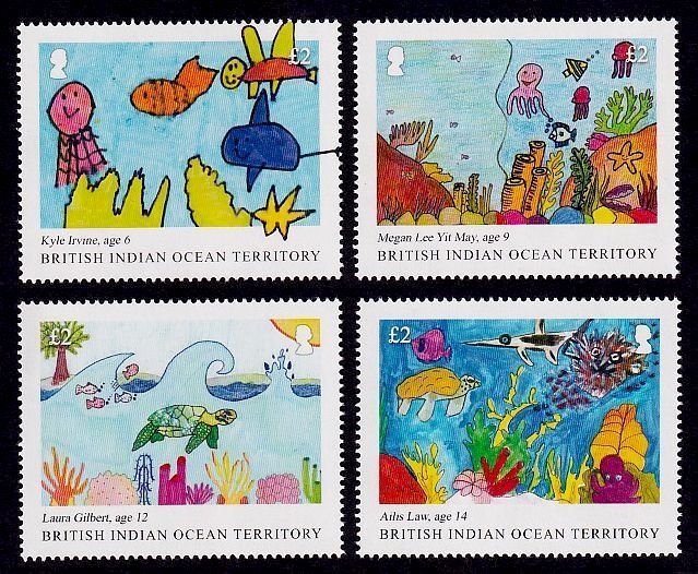 British Indian Ocean Territory Sc# 493-6 MNH Year of the Reef / Children's Art