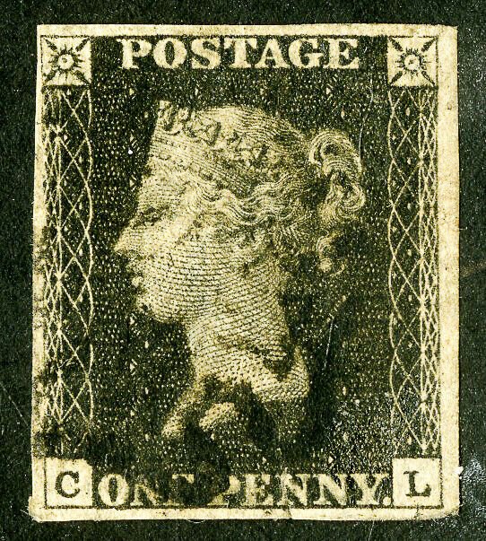 Great Britain Stamps # 1 Used VF Penny black