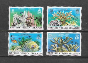 FISH & CORAL - BRITISH VIRGIN ISLANDS #333-6  MNH