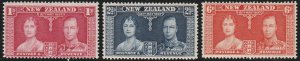 New Zealand, #223-225 Unused, From 1937