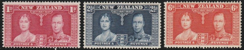 New Zealand, #223-225 Unused, From 1937