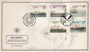 New Zealand 2012 FDC Sc 2421-2425 Ships Great Voyages of New Zealand