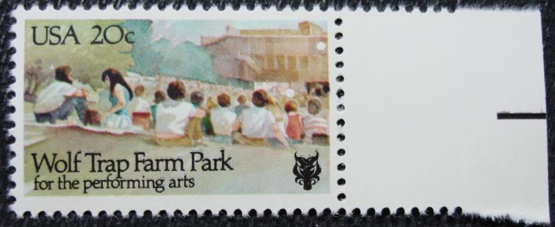 US #2018 MNH Single, Wolf Trap Farm Park, SCV $.40 L10 