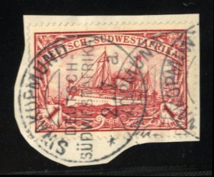 German Colonies, German South West Africa #31 Cat$72.50, 1912 1m carmine, use...