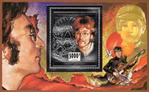 Burkina Faso 1996 Mi#Bl.164A JOHN LENNON Silver S/S Perforated MNH