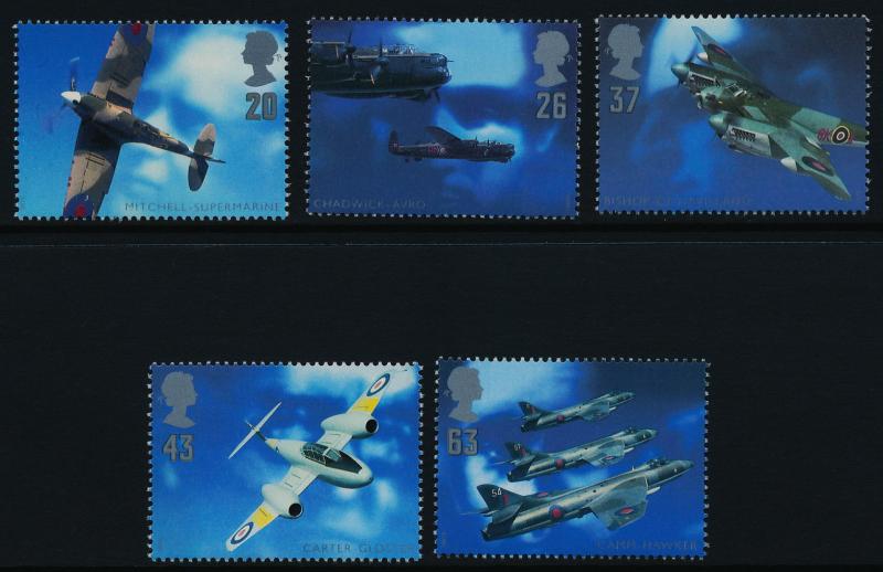 Great Britain 1758-62 MNH Aircraft, Aircraft Designers, Spitfire, Lancaster