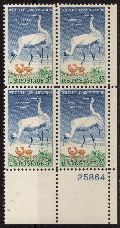 Thematic stamps usa 1957 wildlife cons. BIRD SG.1100 BLOCK mint