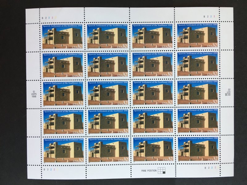 1998 sheet Spanish Settlement Sc# 3220