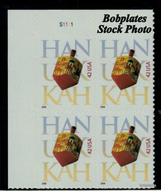 BOBPLATES #4372 Hannukah Plate Block F-VF NH SCV=$3.4 ~ See Details for #s/Pos