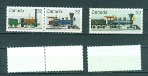 Canada. 1983-1984. Lot 3 Stamps MNH. Trains-Locomotives, Sc # 999-1000-1037.