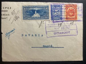 1921 Girardot Colombia Front Cover To Bogota