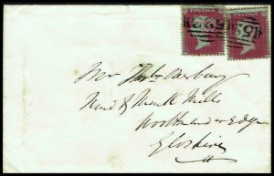 GREAT BRITAIN -  QUEEN VICTORIA 1854 (8 Nov) Cover bearing two 1d - 41639