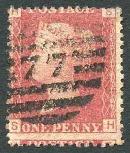 SG43 Penny Plate 106 (SH) unusual postmark