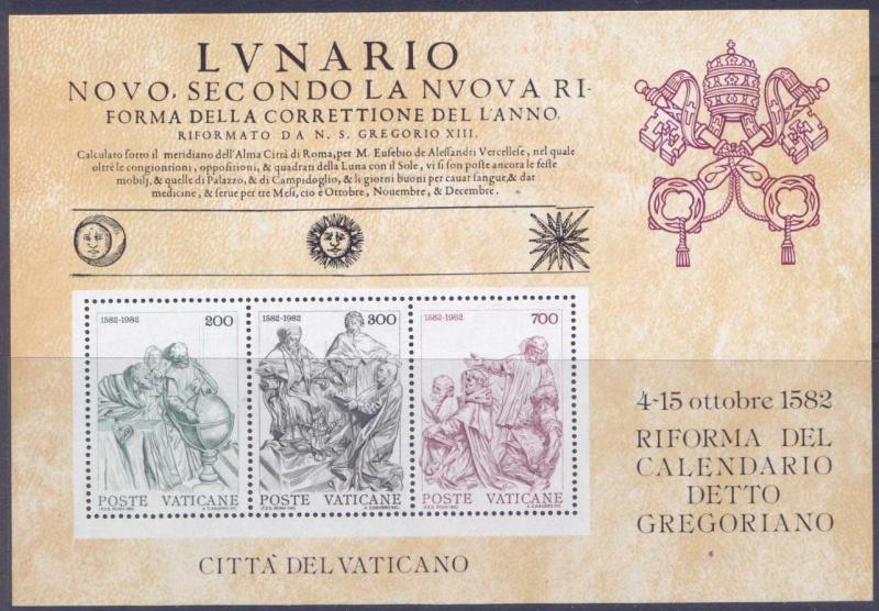 Vatican 717a MNH Art, 400th Anniv of Gregorian Calendar