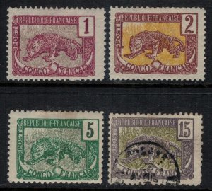 French Congo #35-6,8,40*/u  CV $5.55