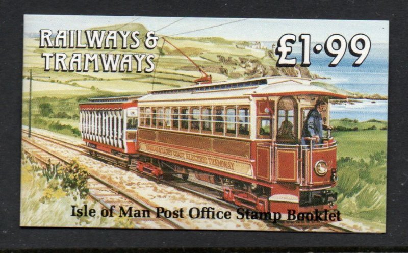 Isle of Man Sc 355b, 355c b panes in complete £1.99 train stamp booklet mint NH