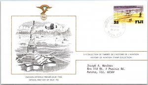 HISTORY OF AVIATION TOPICAL FIRST DAY COVER SERIES 1978 - FIJI 25c