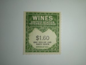 SCOTT #RE149 ONE DOLLAR AND SIXTY CENTS MNH WINE STAMP IMPERF FREE SHIPPING