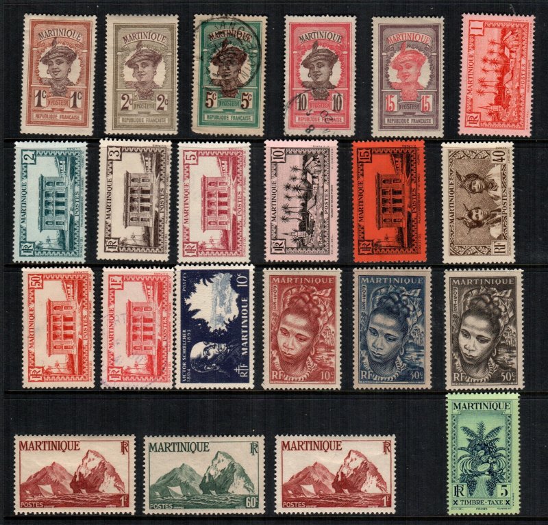 Martinique  22  different  mint hinged and used