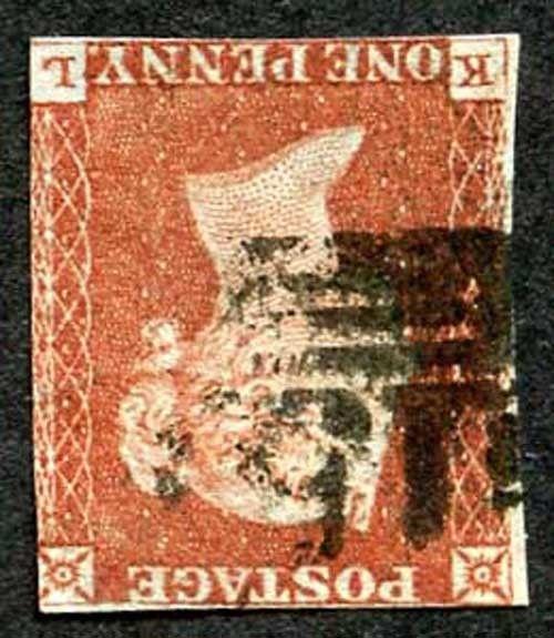 1841 Penny Red (KL) wmk INVERTED