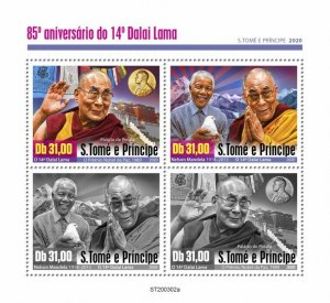 Sao Tome & Principe People Stamps 2020 MNH Dalai Lama Nelson Mandela 4v M/S 