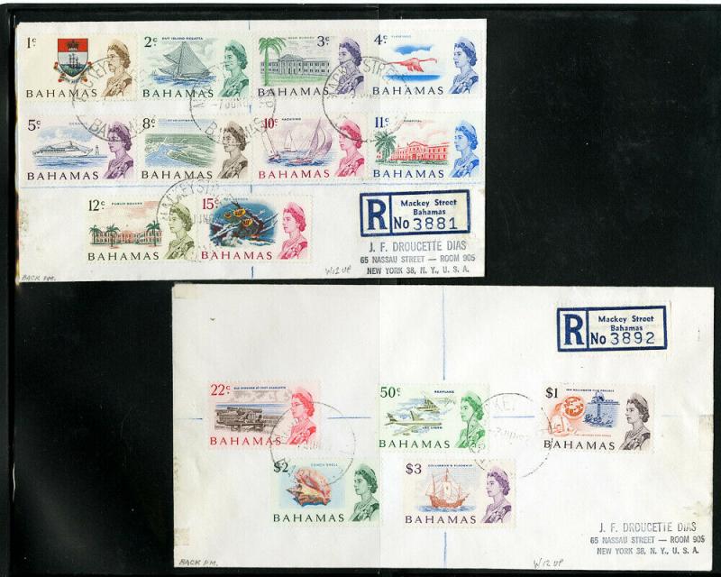 Bahamas Stamps # 204-18 Registered First Day Covers