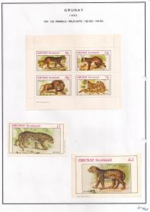 SCOTLAND - GRUNAY - 1982 - Wild Cats  - Perf 4v, Souv & D/L Sheets - MLH