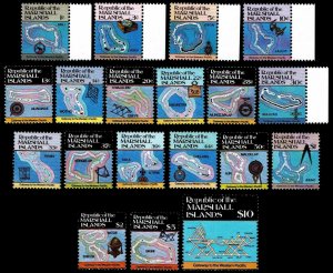 1984-87 Marshall Islands #35-49A & 207-09 Maps - OGNH - VF - CV$39.65 (E#2337)