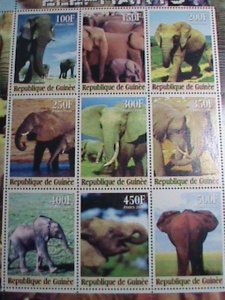 GUINEA STAMP-2000 COLORFUL LOVELY BEAUTIFUL ELEPHANTS MNH SHEET -VERY FINE
