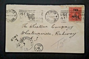 1930 Ipswich Queensland To Wheatenaville Rahway NJ Airmail Postage Due Cover