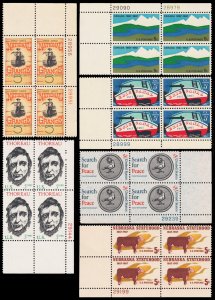 United States Scott 1323 / 1336 Plate Blocks of 4 (1967) Mint NH VF, CV $11.00 W