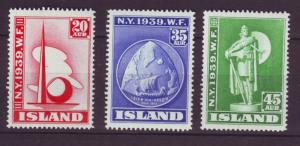 J19156 Jlstamps 1939 iceland set mnh #213-5 new york worlds fair