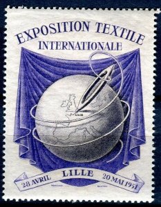 textile international exhibition cinderella poster stamp 1951