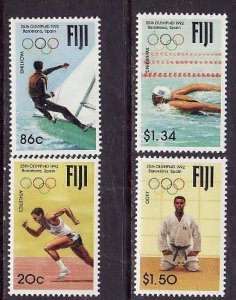 Fiji-Sc#665-8- id9-unused NH set-Sports-Olympics-Barcelona-1992-