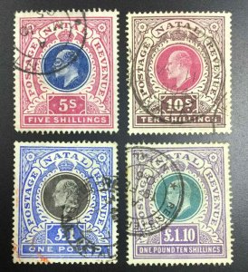 MOMEN: NATAL SG #140-143 1902 USED £270 LOT #64564