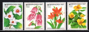 Korea, South #1907-10 ~ Cplt Set of 4 ~ Wild Flowers ~ Mint, NH  (1997)