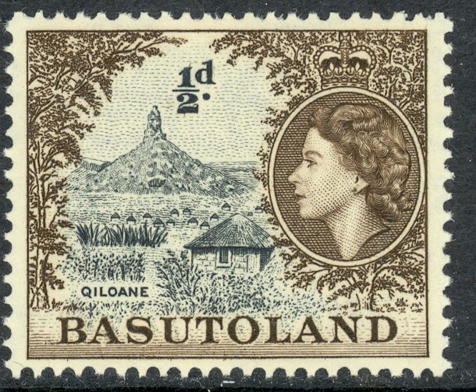 BASUTOLAND 1954 QE2 1/2d QILOANE HILL Pictorial Sc 46 MH