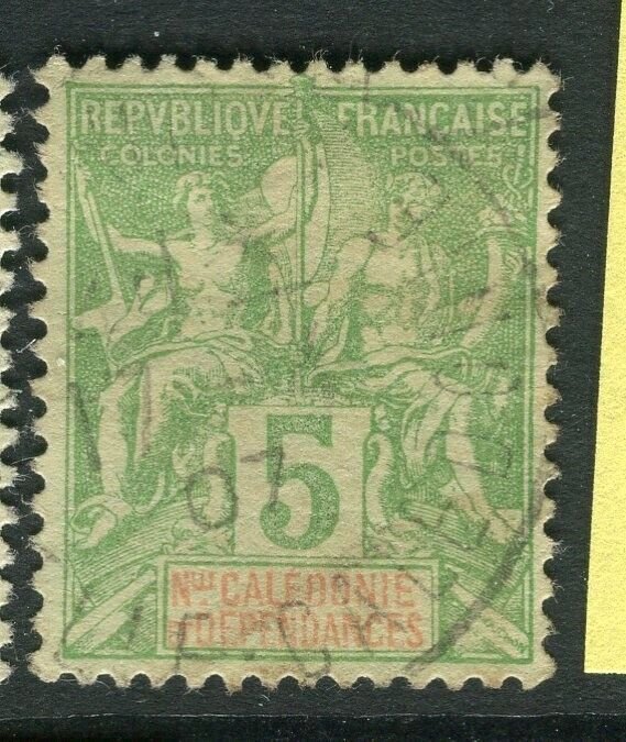 FRENCH COLONIES; NEW CALEDONIA 1890s Tablet type used 5c. value