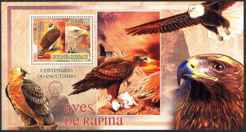 Guinea Bissau 2007 Birds of Prey S/S MNH