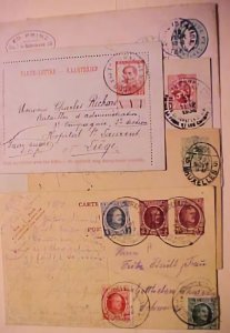 BELGUIM ENTIRE 1881 LETTER CARD & 3 POSTAL CARDS