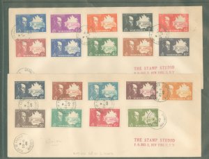 Martinique 198-216 Complete set on 2 covers