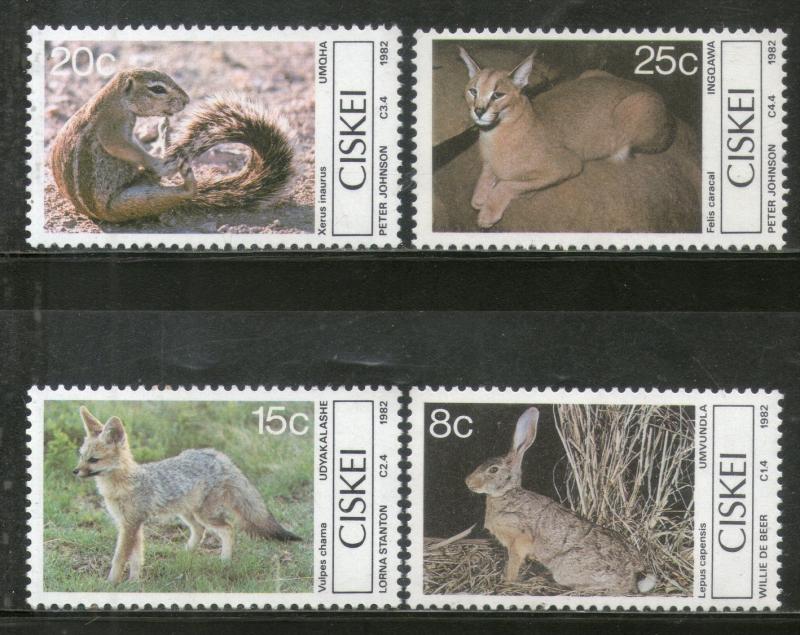Ciskei 1982 Small Mammals Caracal Wildlife Animals Rodent Sc 42-45 MNH # 4304