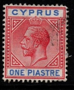 CYPRUS SG77 1912 1pi ROSE-RED & BLUE USED