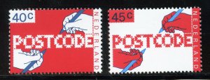 Netherlands 574-75 MNH,  New Postal 'Codes Set from 1978.