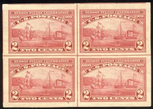 U.S. #373 Mint NH SUPERB Centerline Block - 1909 2c Hudson Fulton