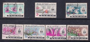 Malaysia Sabah 1965 Sc 17-23 Orchids Used