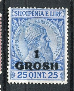 ALBANIA; 1914 early Skanderbeg surcharged issue Mint hinged 1g. value