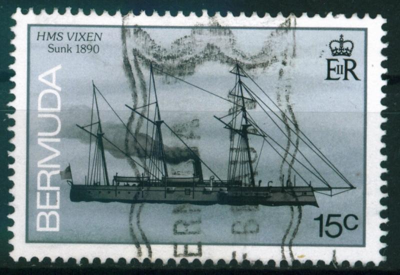 Bermuda 15c HMS Vincent ship issue of 1986, Scott 487, Used