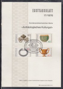 Ersttagsblatt 17/76 Scott 1218-21  -Archaeological Treasures