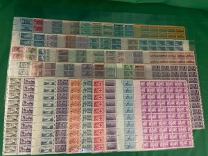 Mixed Lot of 50 Mint United States 3¢ Postage Stamps Sheets - Scott #'s 936-1114